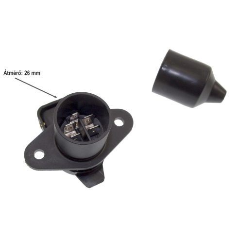 Csatlakozó aljzat 3 pólusú - műanyag