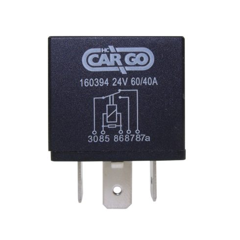 Relé 24V 60/40A 5 lábú ellenállással