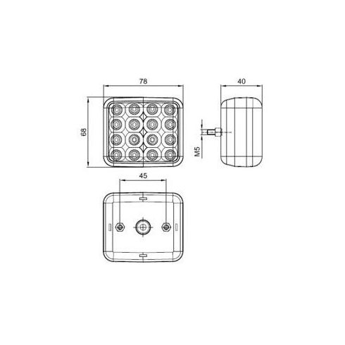 Fristom LED 12-36V tolatólámpa vezetékkel 68 x 78 FT-041