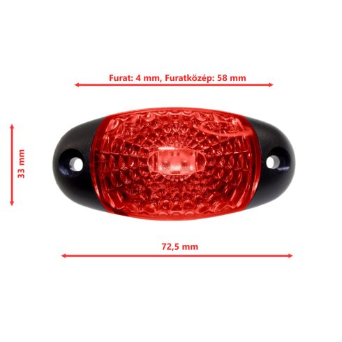 Szélességjelző lámpa ledes Piros