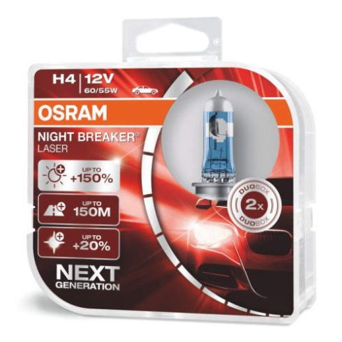 H4 OSRAM Night Braker LASER autó izzó 12V 60/55W