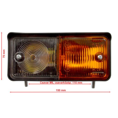 Univerzális indexlámpa helyzetjelzővel Bal oldali