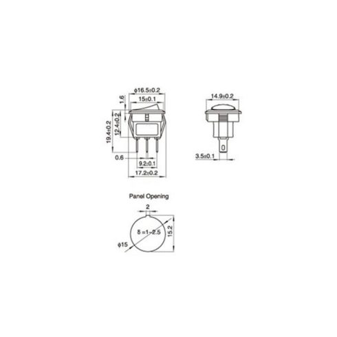 Kapcsoló ki-be kerek mini fekete 