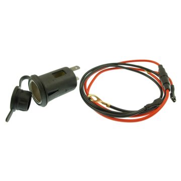 Szivargyújtó aljzat gumis porvédővel furatba szerelhető