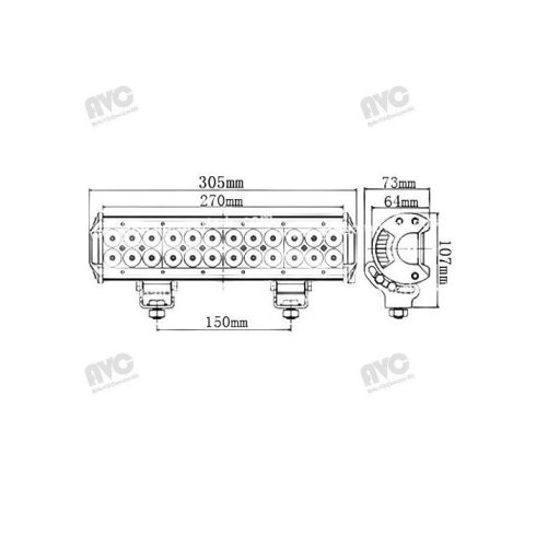 LED Távolsági fényszóró 9-32V 72W