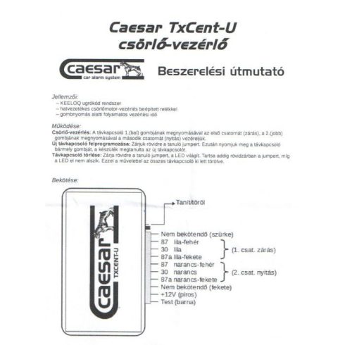 Csörlő vezérlő modul 2 db távirányítóval