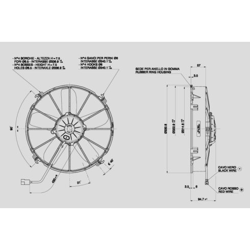 Hűtőventilátor szívó 24 V D=331 VA01BP70LL36A