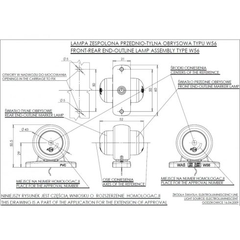 Szélességjelző ledes fehér piros 12 24V