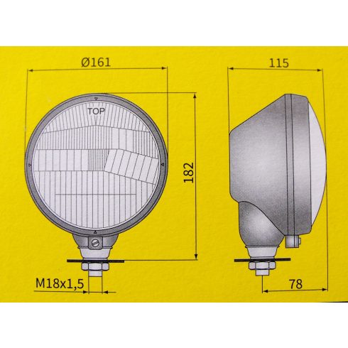 Univerzális fényszóró H4 helyzetjelzővel