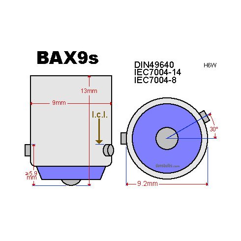 LED 12V 4W helyére fehér BAX9S 15 LED 270-320 LUMEN eltolt lábú