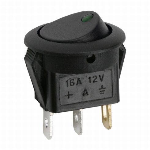 Kapcsoló billenő gombos egy áramkörös LED jelzőfénnyel 16A