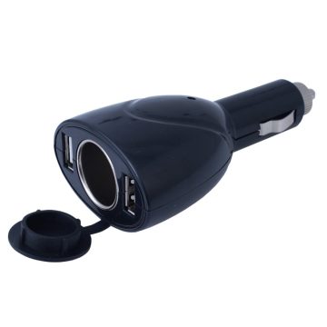   Szivargyujtó elosztó 1-es elosztású 2db usb kimenettel, fedeles 