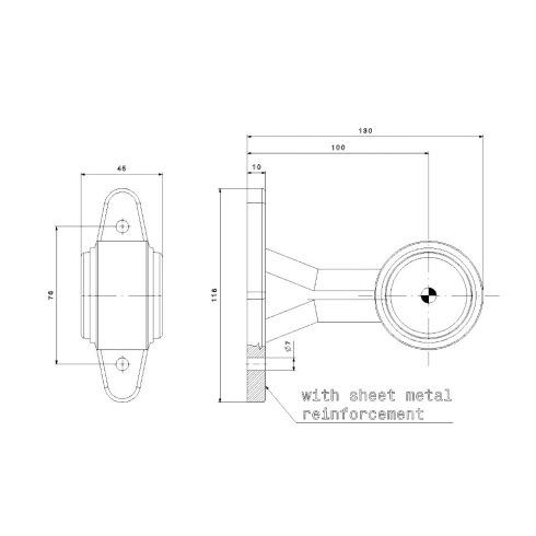LED egyenes gumi szélességjelző lámpa Piros-Fehér