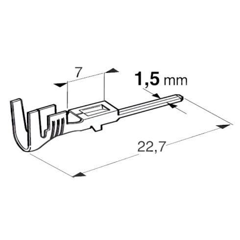 Saru tüskés csatlakozós 0,5- 1,5 mm2 ónozott 1,5 mm