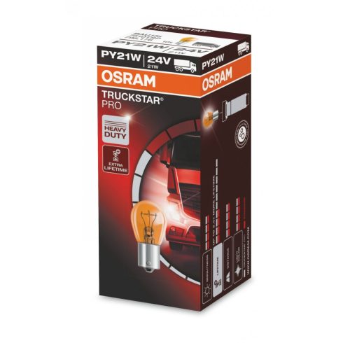  Osram izzó 24V 21W sárga eltolt-láb BAU15s