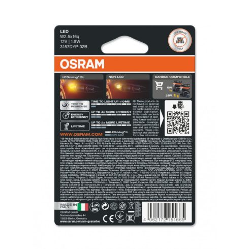 OSRAM LEDRIVING SL 3157DYP-02B P27/7W 2DB/BLISZTER SÁRGA