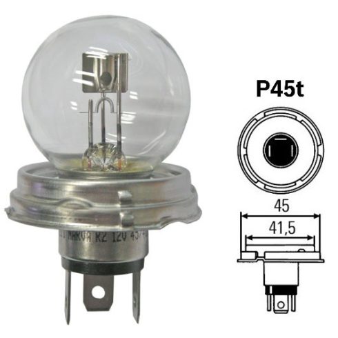 R2 izzó 12V 45/40W tányéros