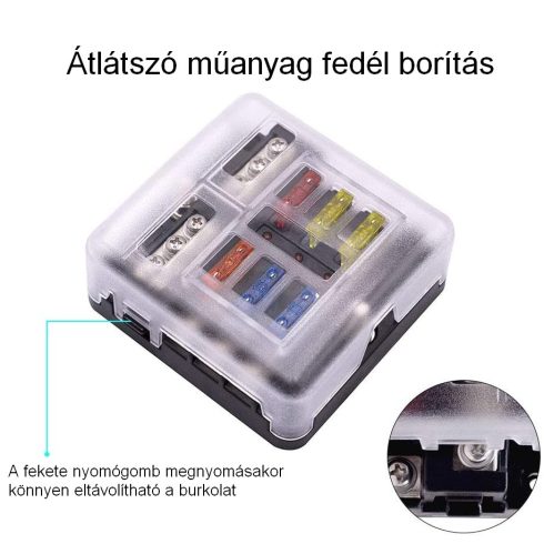 Biztositék tartó led visszajelzéssel