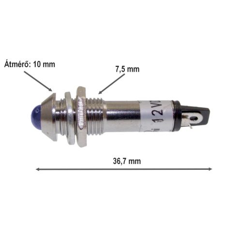 Kontrollámpa Led Kék 12V