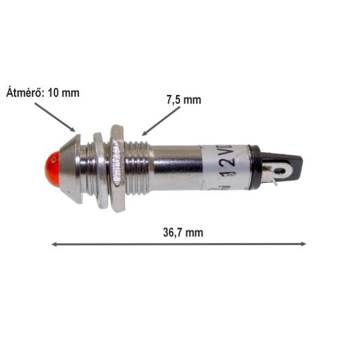 Kontrollámpa Led Piros 12V