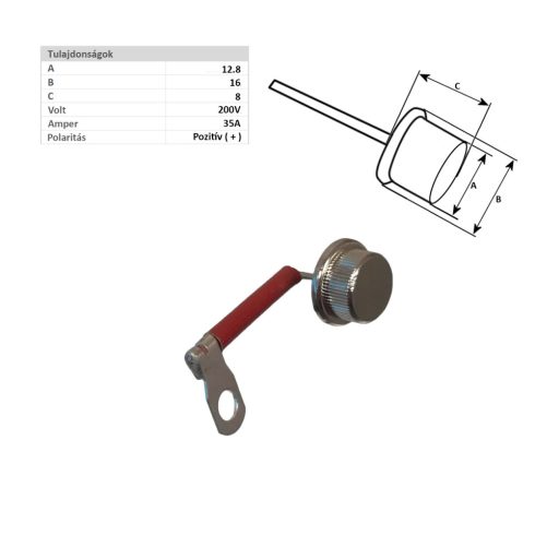 Dióda pozitív 35 Amper