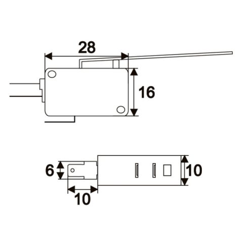 Mikrokapcsoló karos 4 A (16 A) / 250 V AC