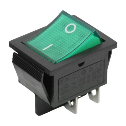 Billenő kapcsoló zöld világítással 250V