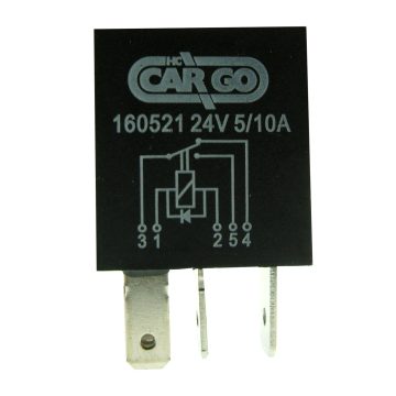 RELÉ 24V 5-láb 10/5A  mini diódás