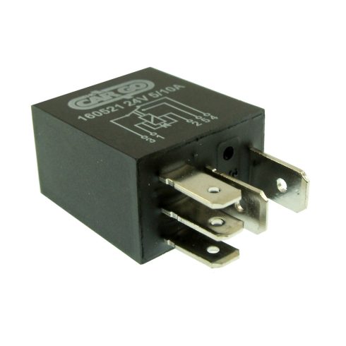 RELÉ 24V 5-láb 10/5A  mini diódás