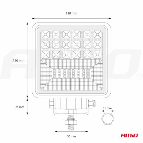 Led fényszóró sárga helyzetjelzővel
