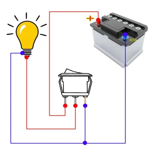 Vízmentes kapcsoló Kék ledes