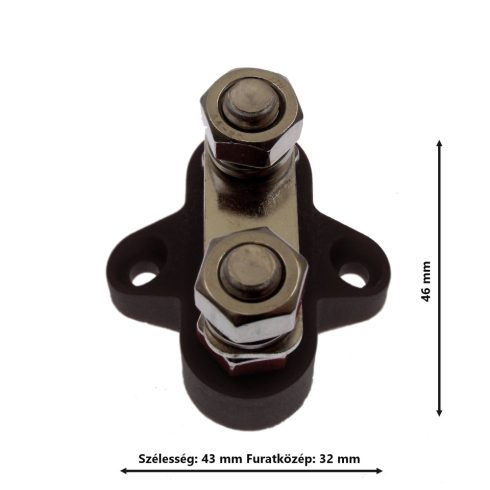 Vezeték elosztó BUSBAR M8*2 150A Fekete