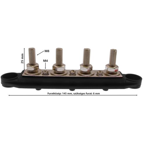 Főkábel elosztó Busbar M8 250A Fekete