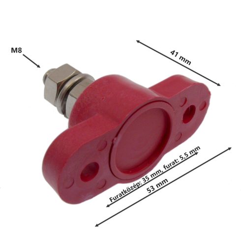 Főkábel elosztó M8 80A Piros