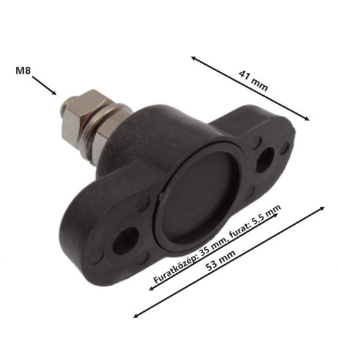 Főkábel elosztó M8 80A Fekete