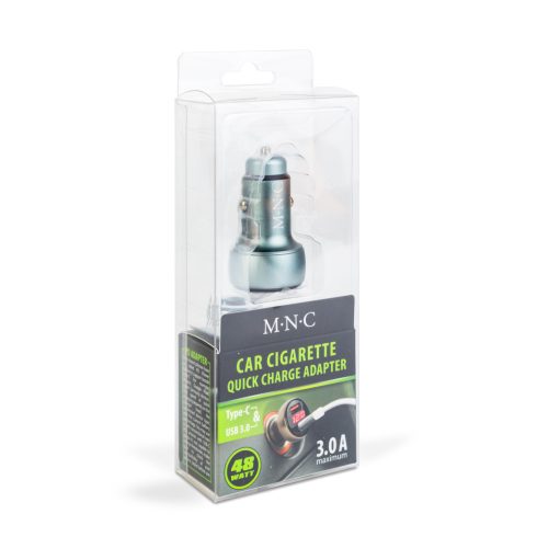 Szivargyújtós USB gyorstöltő Type-C 48W 12-24V