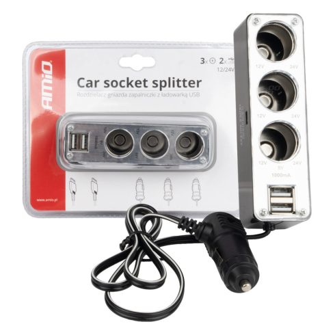 Szivargyujtó elosztó USB aljzattal
