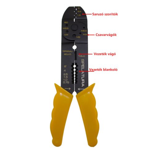 Saruzó fogó szigeteletlen kábelsarukhoz