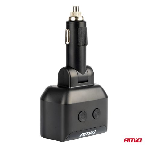 Szivargyujtó elosztó voltmérővel, 2 USB, 1 USB-C