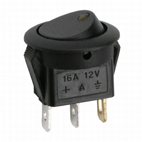 Kapcsoló billenő gombos egy áramkörös LED jelzőfénnyel 16A