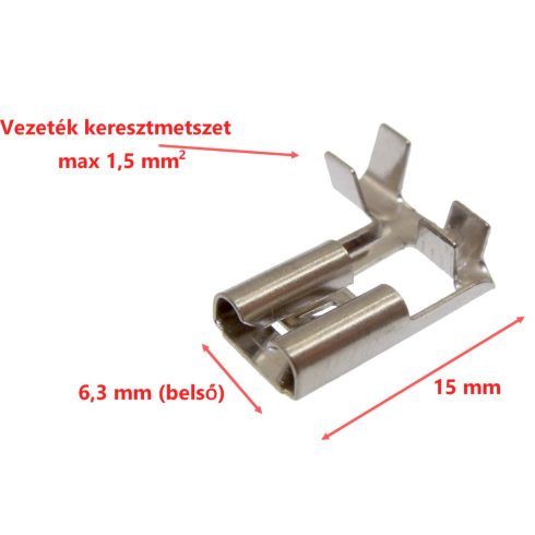 Csúszósaru anya 6,3 mm derékszöges