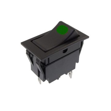 Kapcsoló 12V zöld led visszajelzővel