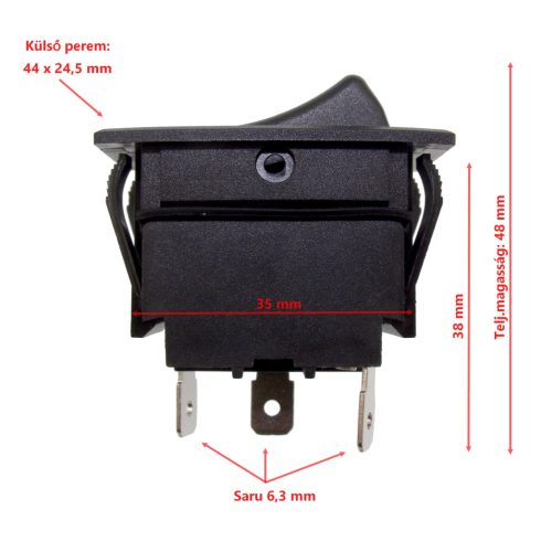 Kapcsoló 12V sárga led visszajelzővel