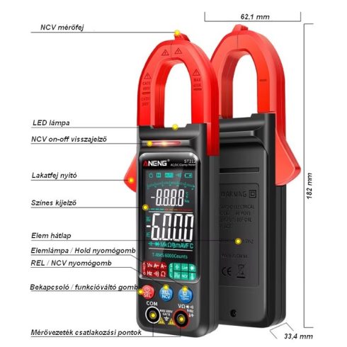 Egyenáramú lakatfogó DC/AC 400A