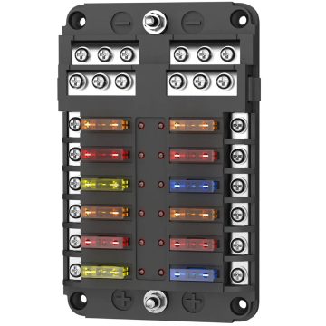 Biztosíték tartó 12-es LED visszajelzővel