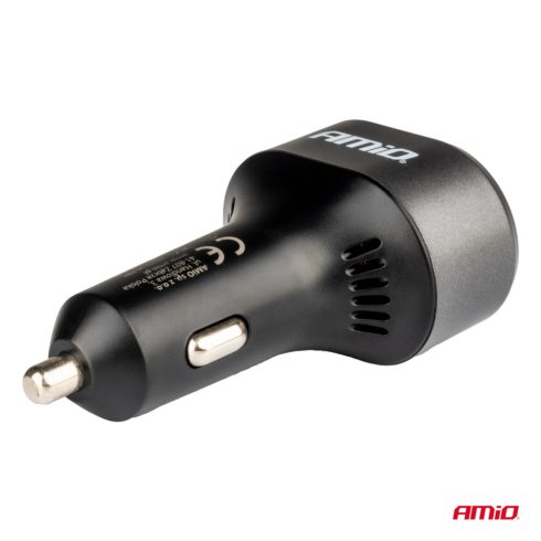 Szivargyujtós autós töltő LED voltmérővel – 48W QC 3.0 + PD 30W