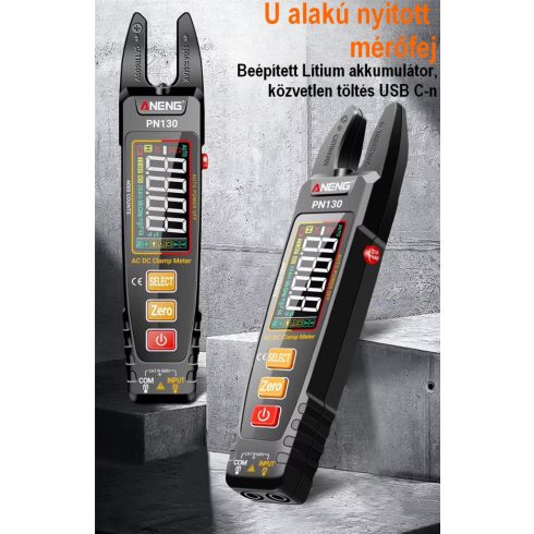 Intelligens digitális lakatfogós multiméter AC/DC 100A