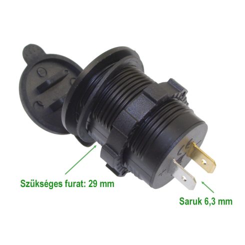 Beépíthető USB töltő zöld világítással