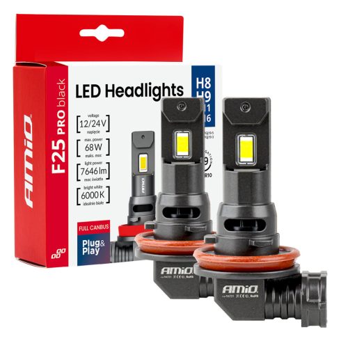 Led H8/H9/H11 helyére 68W F25 Pro Black