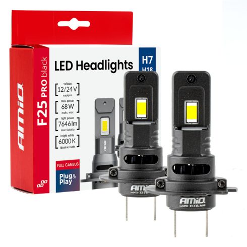 Led H7 helyére 12-24V 68W F25 Pro Black